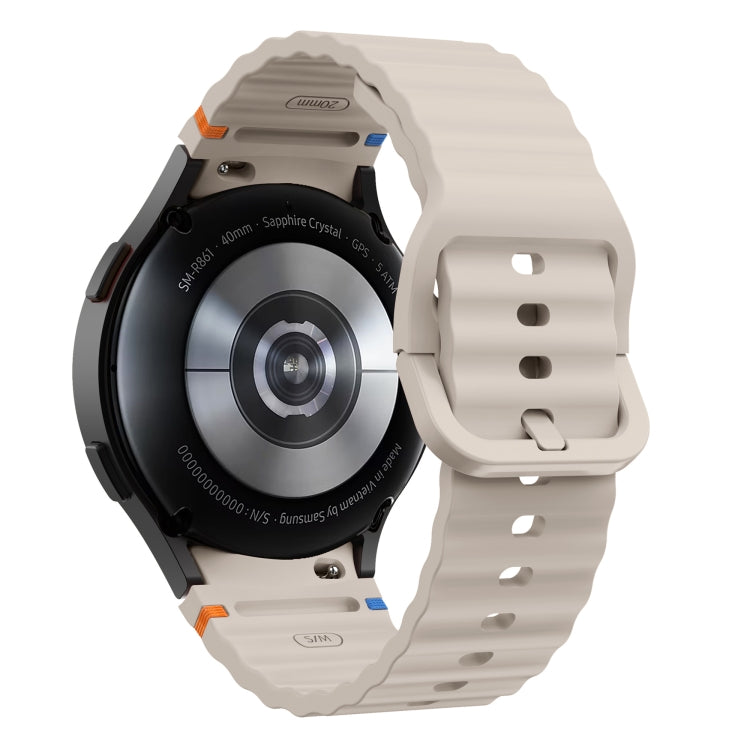For Samsung Galaxy Watch 7 40 / 44mm Wave Pattern Stitched Silicone Watch Band(Starlight) - free shipping - PMC TechLife - Order now!