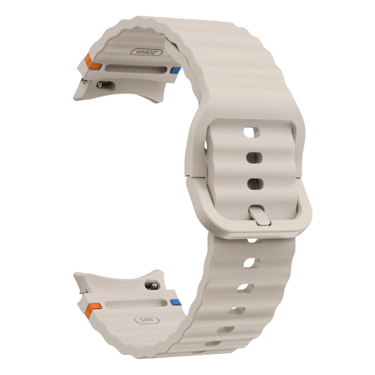 For Samsung Galaxy Watch 7 40 / 44mm Wave Pattern Stitched Silicone Watch Band(Starlight) - free shipping - PMC TechLife - Order now!