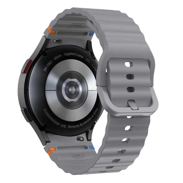 For Samsung Galaxy Watch 7 40 / 44mm Wave Pattern Stitched Silicone Watch Band(Dark Gray) - free shipping - PMC TechLife - Order now!