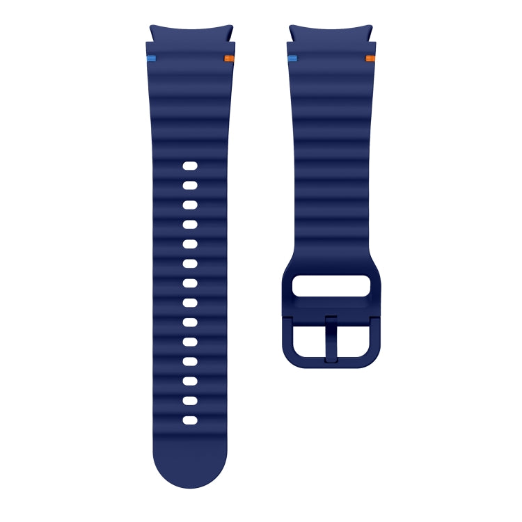For Samsung Galaxy Watch 6 Classic Wave Pattern Stitched Silicone Watch Band(Dark Blue) - free shipping - PMC TechLife - Order now!