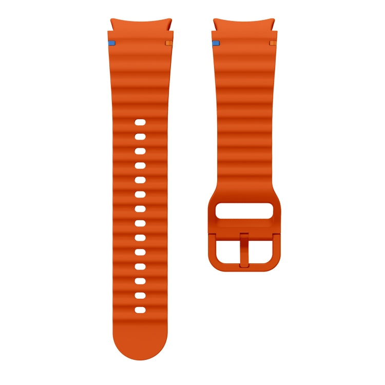 For Samsung Galaxy Watch 4 Classic 42 / 46mm Wave Pattern Stitched Silicone Watch Band(Orange) - free shipping - PMC TechLife - Order now!
