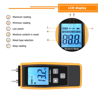 RZ660 Professional Wood Moisture Humidity Meter Digital Tester - PH & Moisture Meter by PMC Jewellery | Online Shopping South Africa | PMC Jewellery | Buy Now Pay Later Mobicred