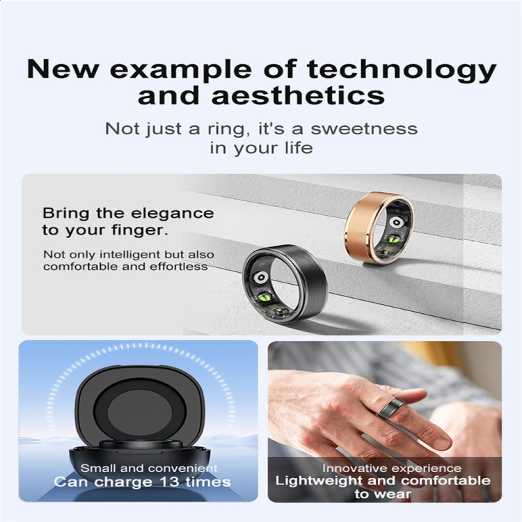 R03 SIZE 7 Smart Ring, Support Heart Rate / Blood Oxygen / Sleep / Multiple Sports Modes(Black) - Smart Rings / Smart Telephones by PMC TechLife | Online Shopping South Africa | PMC TechLife | Buy Now Pay Later Mobicred