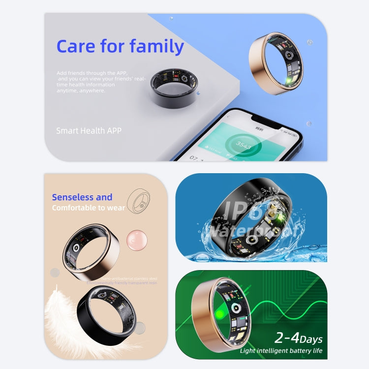 R11M SIZE 8 Smart Ring, Support Heart Rate / Blood Oxygen / Sleep / Multiple Sports Modes(Black) - Smart Rings / Smart Telephones by PMC Jewellery | Online Shopping South Africa | PMC Jewellery | Buy Now Pay Later Mobicred