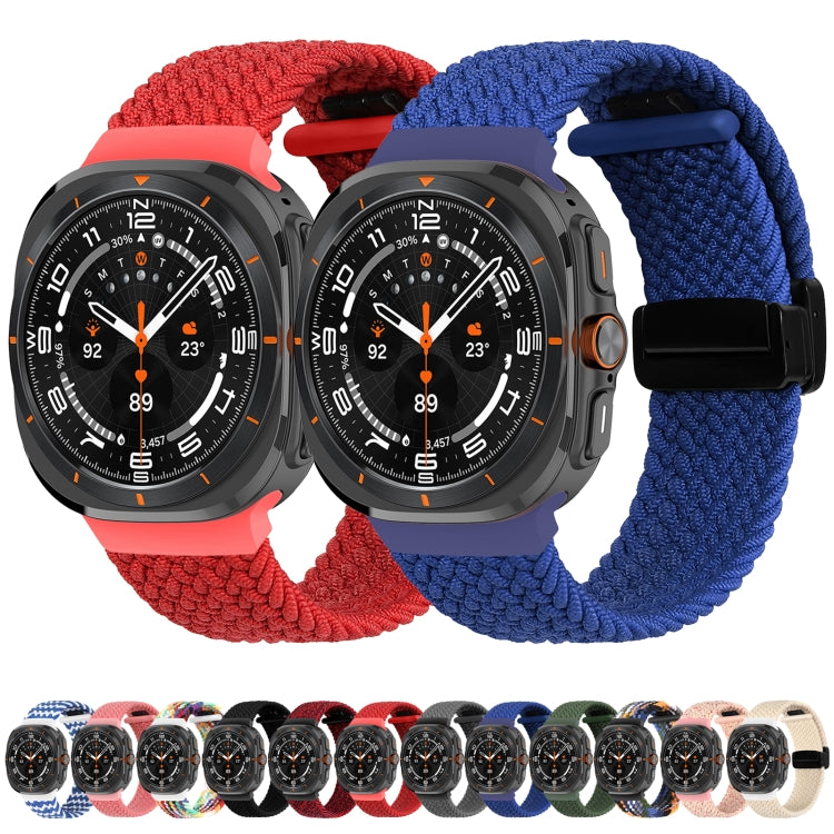 For Samsung Galaxy Watch Ultra 47mm Fold Magnetic Buckle Braided Watch Band(Denim) - Watch Bands by PMC Jewellery | Online Shopping South Africa | PMC Jewellery | Buy Now Pay Later Mobicred