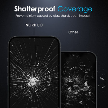 For iPhone 16 NORTHJO Matte Silkscreen Anti-Fingerprint Tempered Glass Film - iPhone 16 Tempered Glass by NORTHJO | Online Shopping South Africa | PMC Jewellery | Buy Now Pay Later Mobicred