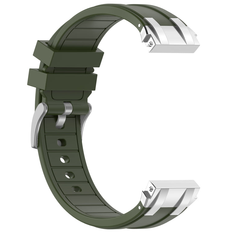 For Amazfit Bip U 20mm Quick Release Silver Buckle Royal Silicone Watch Band(Olive Green) - free shipping - PMC TechLife - Order now!