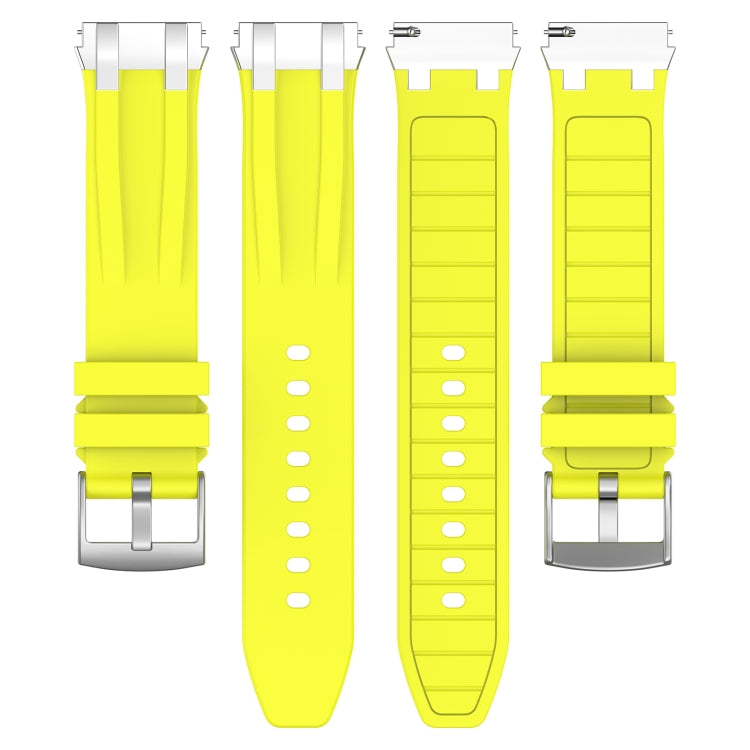 For Amazfit Active 20mm Quick Release Silver Buckle Royal Silicone Watch Band(Vital Yellow) - free shipping - PMC TechLife - Order now!