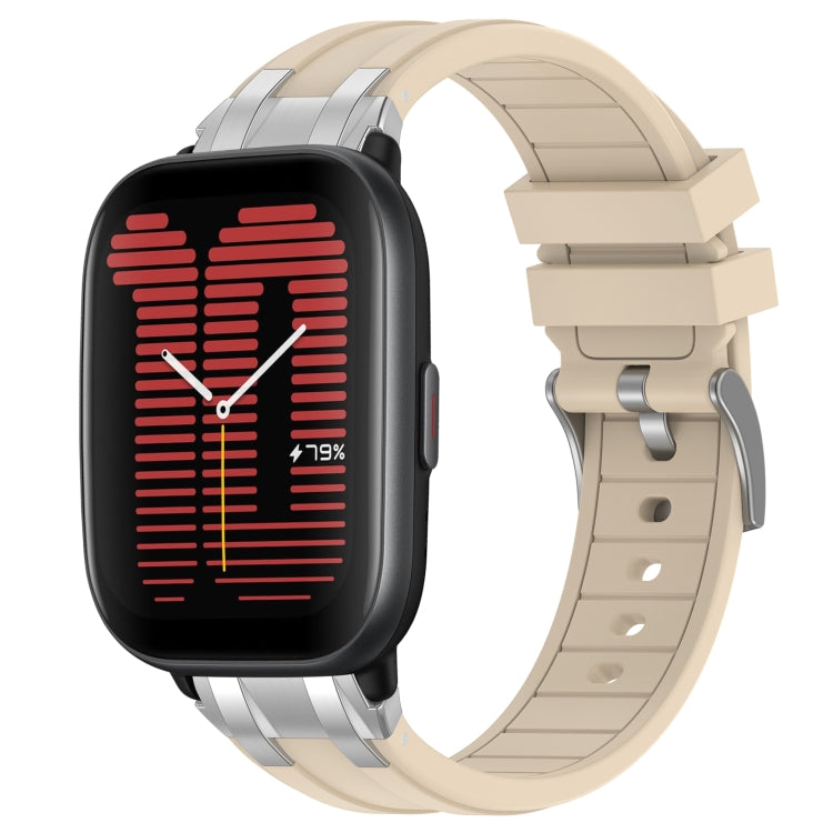 For Amazfit Active 20mm Quick Release Silver Buckle Royal Silicone Watch Band(Starlight) - free shipping - PMC TechLife - Order now!