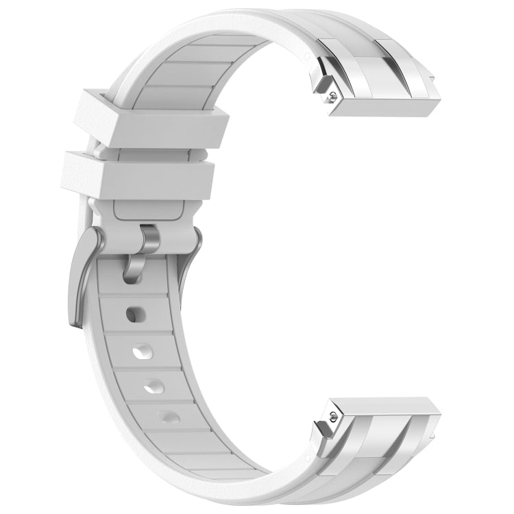 For Amazfit GTR Mini 20mm Quick Release Silver Buckle Royal Silicone Watch Band(White) - free shipping - PMC TechLife - Order now!