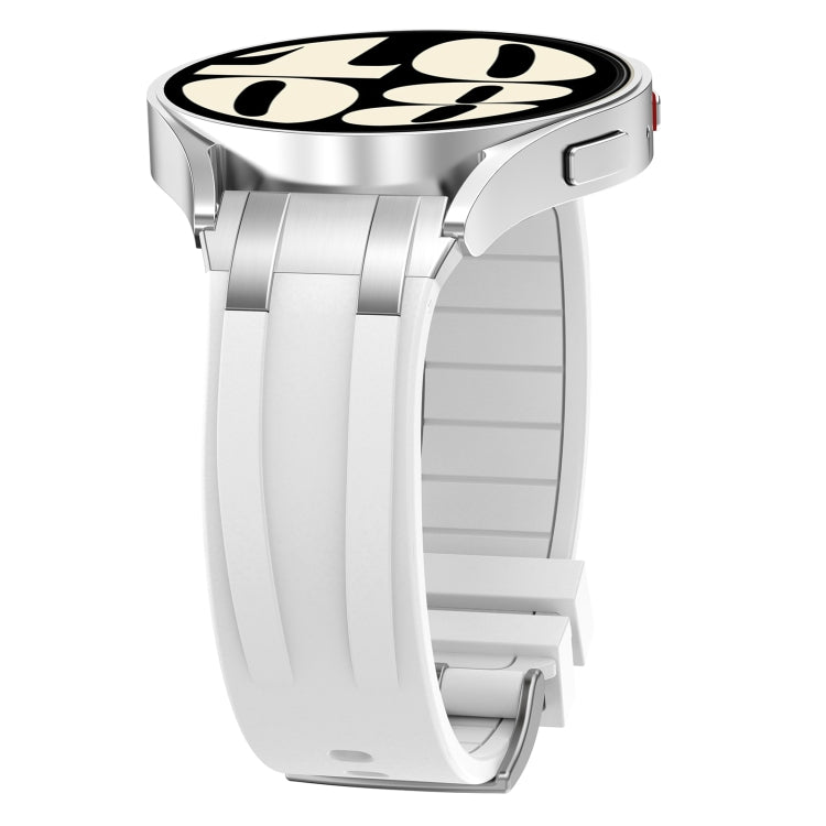 For Amazfit Bip3 20mm Quick Release Silver Buckle Royal Silicone Watch Band(White) - free shipping - PMC TechLife - Order now!