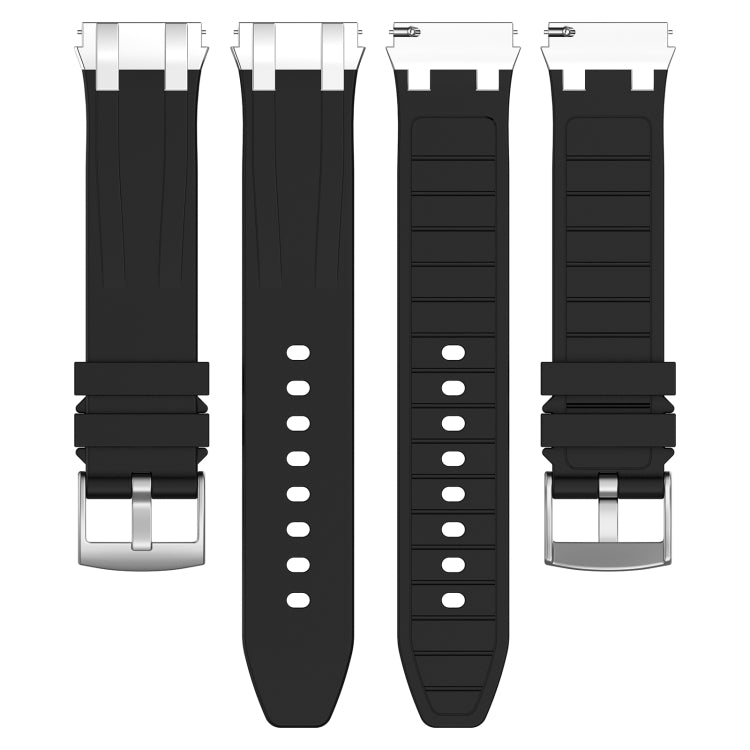 For Amazfit Bip3 20mm Quick Release Silver Buckle Royal Silicone Watch Band(Black) - free shipping - PMC TechLife - Order now!