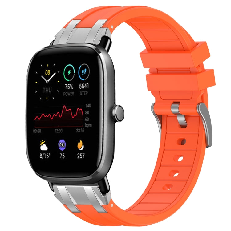 For Amazfit GTS 2 Mini 20mm Quick Release Silver Buckle Royal Silicone Watch Band(Orange) - free shipping - PMC TechLife - Order now!