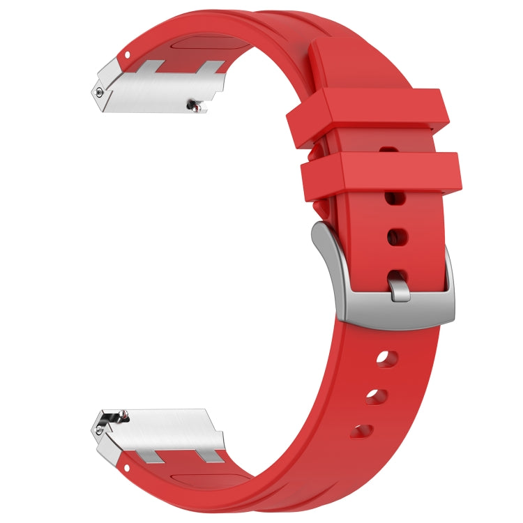 For Amazfit Pop Pro 20mm Quick Release Silver Buckle Royal Silicone Watch Band(Red) - free shipping - PMC TechLife - Order now!