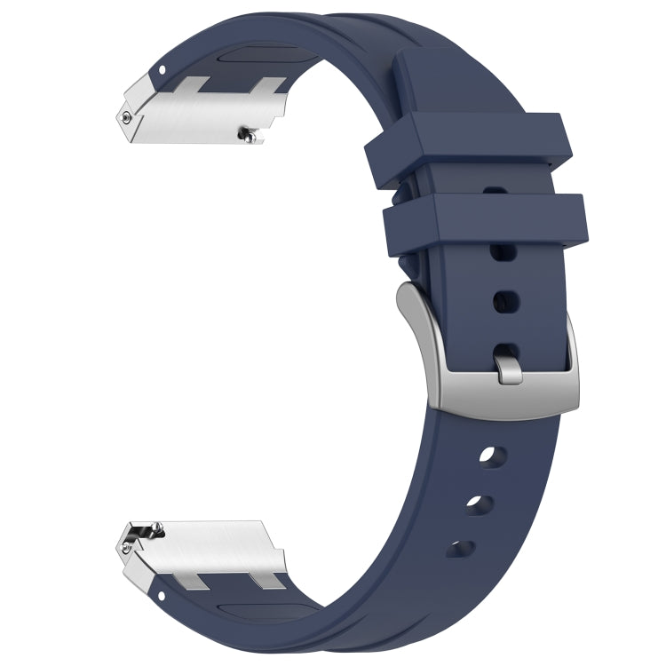 For Amazfit Pop 20mm Quick Release Silver Buckle Royal Silicone Watch Band(Navy Blue) - free shipping - PMC TechLife - Order now!