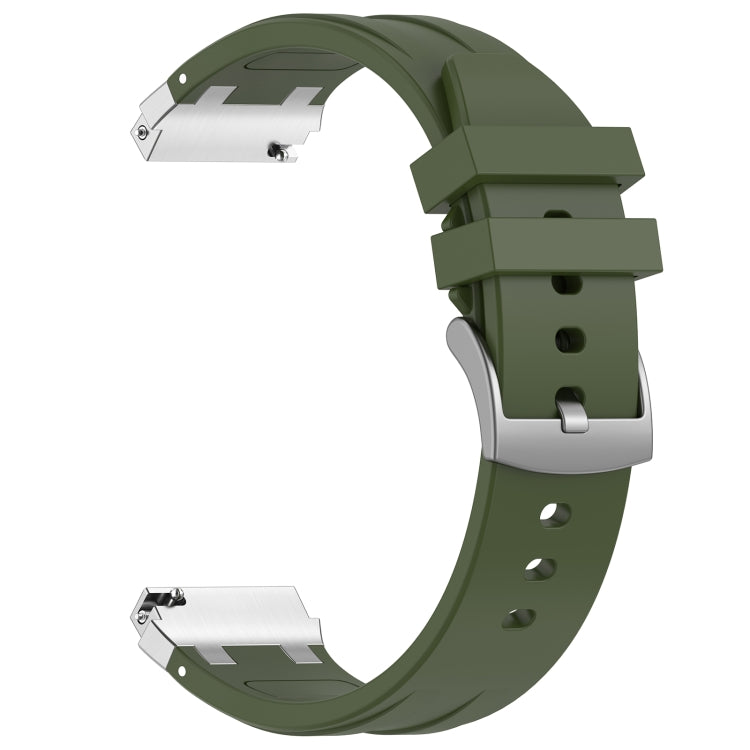 For Amazfit Bip S 20mm Quick Release Silver Buckle Royal Silicone Watch Band(Olive Green) - free shipping - PMC TechLife - Order now!