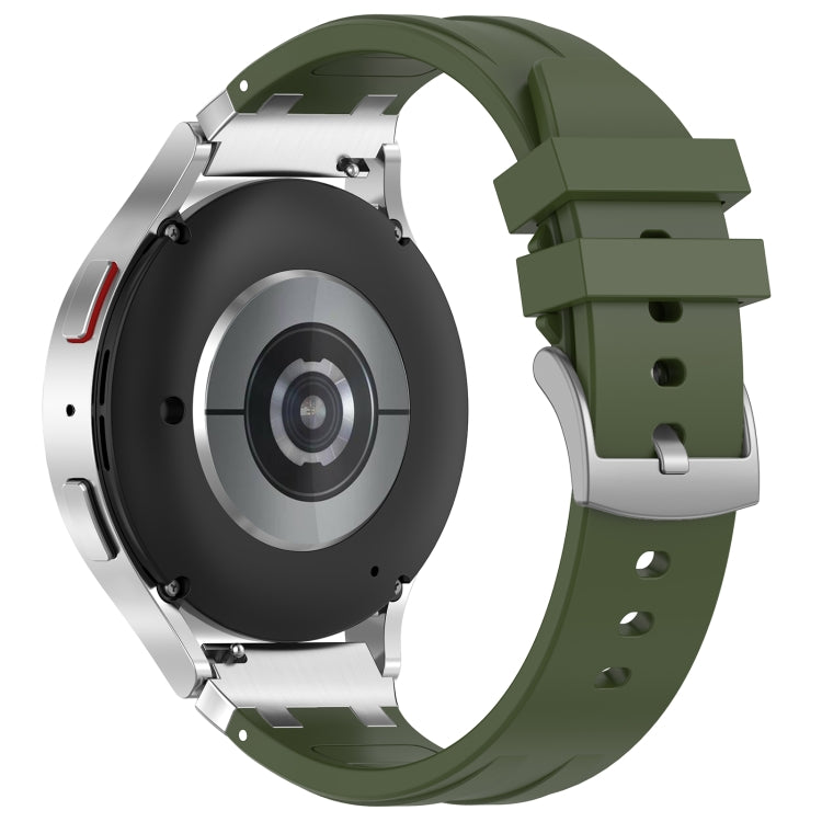 For Amazfit GTS 20mm Quick Release Silver Buckle Royal Silicone Watch Band(Olive Green) - free shipping - PMC TechLife - Order now!