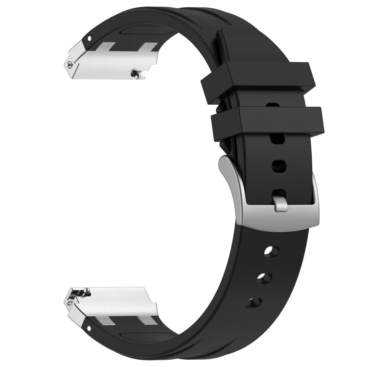 For Amazfit GTS 20mm Quick Release Silver Buckle Royal Silicone Watch Band(Black) - free shipping - PMC TechLife - Order now!