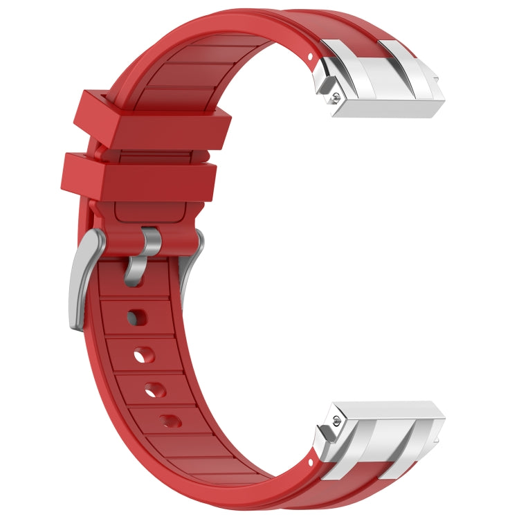 For Amazfit GTS 20mm Quick Release Silver Buckle Royal Silicone Watch Band(Red) - free shipping - PMC TechLife - Order now!
