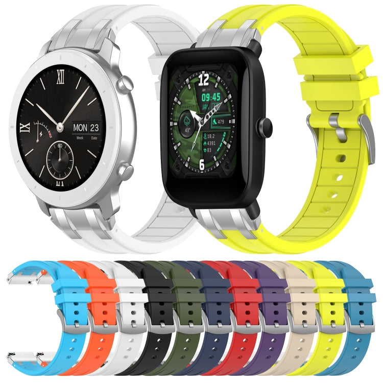 For Amazfit Bip U 20mm Quick Release Silver Buckle Royal Silicone Watch Band(White) - free shipping - PMC TechLife - Order now!