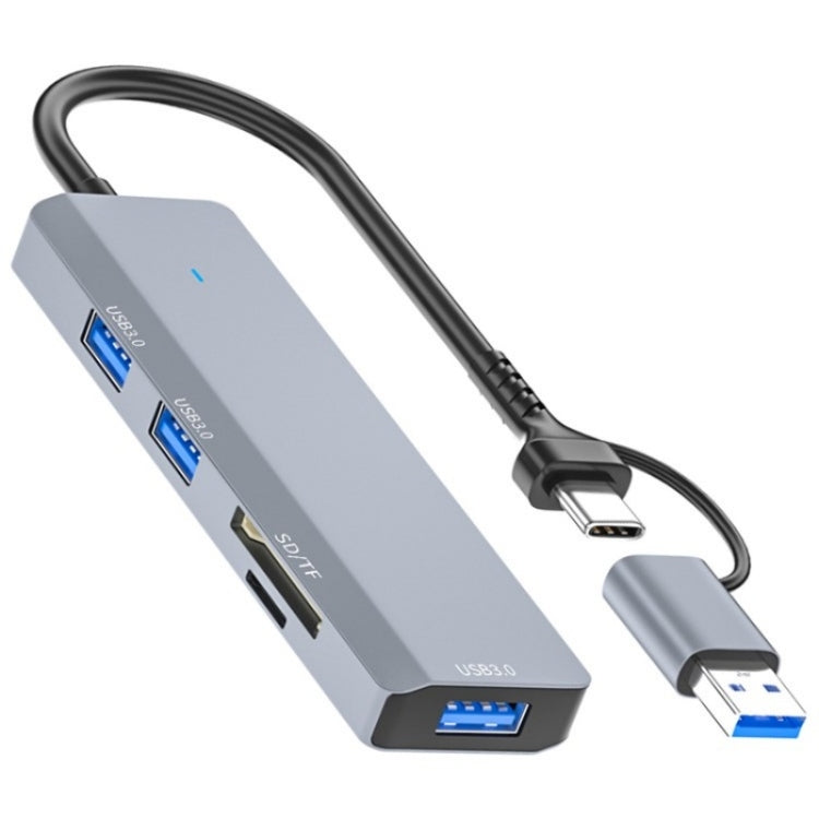 ADS-310D 2-in-1 Type-C + USB to 3 x USB 3.0 + SD / TF Card Slots Multi-Port Hub - USB 3.0 HUB by PMC Jewellery | Online Shopping South Africa | PMC Jewellery | Buy Now Pay Later Mobicred