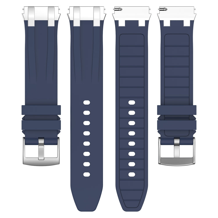 For Huawei Watch 4 22mm Quick Release Silver Buckle Royal Silicone Watch Band(Navy Blue) - free shipping - PMC TechLife - Order now!