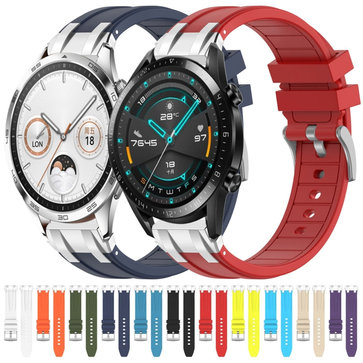 For Huawei Watch GT Runner 22mm Quick Release Silver Buckle Royal Silicone Watch Band(White) - free shipping - PMC TechLife - Order now!
