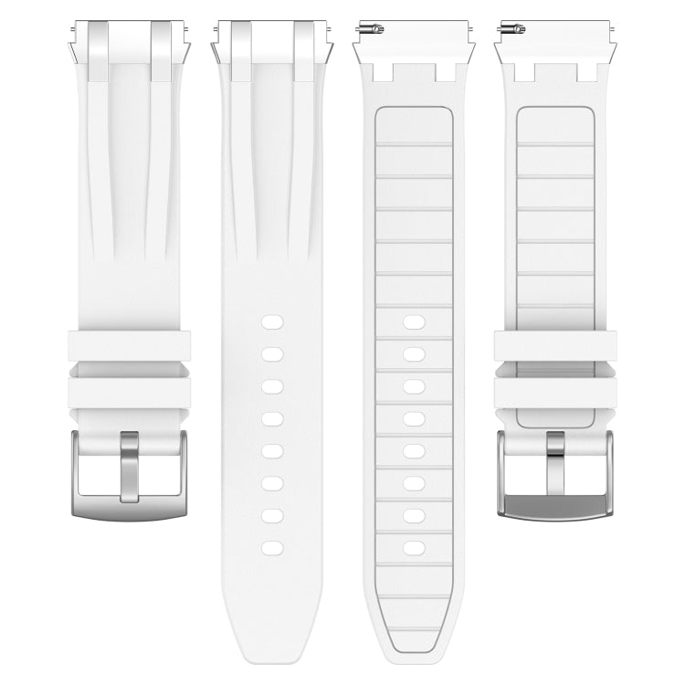 For Honor Magic Watch 22mm Quick Release Silver Buckle Royal Silicone Watch Band(White) - free shipping - PMC TechLife - Order now!