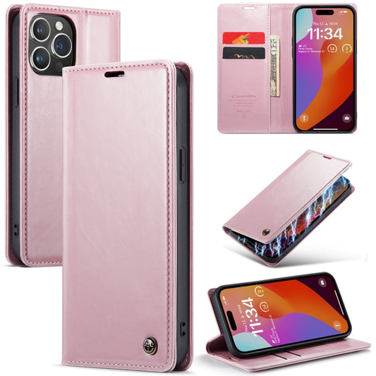 For iPhone 16 Pro CaseMe 003 Crazy Horse Texture Flip Leather Phone Case(Pink) - iPhone 16 Pro Cases by CaseMe | Online Shopping South Africa | PMC Jewellery | Buy Now Pay Later Mobicred