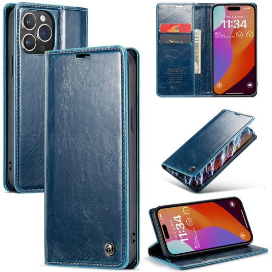 For iPhone 16 Pro Max CaseMe 003 Crazy Horse Texture Flip Leather Phone Case(Blue) - iPhone 16 Pro Max Cases by CaseMe | Online Shopping South Africa | PMC Jewellery | Buy Now Pay Later Mobicred