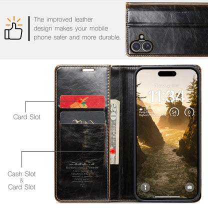 For iPhone 16 Plus CaseMe 003 Crazy Horse Texture Flip Leather Phone Case(Coffee) - iPhone 16 Plus Cases by CaseMe | Online Shopping South Africa | PMC Jewellery | Buy Now Pay Later Mobicred