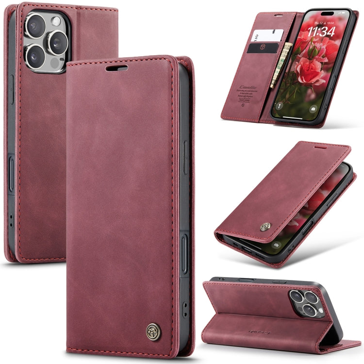 For iPhone 16 Pro CaseMe 013 Multifunctional Horizontal Flip Leather Phone Case(Red) - iPhone 16 Pro Cases by CaseMe | Online Shopping South Africa | PMC Jewellery | Buy Now Pay Later Mobicred