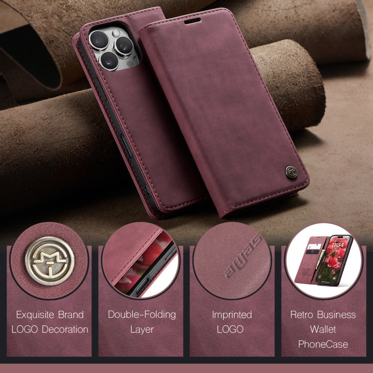 For iPhone 16 Pro CaseMe 013 Multifunctional Horizontal Flip Leather Phone Case(Red) - iPhone 16 Pro Cases by CaseMe | Online Shopping South Africa | PMC Jewellery | Buy Now Pay Later Mobicred