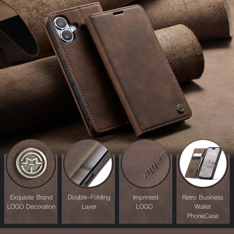 For iPhone 16 Plus CaseMe 013 Multifunctional Horizontal Flip Leather Phone Case(Coffee) - iPhone 16 Plus Cases by CaseMe | Online Shopping South Africa | PMC Jewellery | Buy Now Pay Later Mobicred