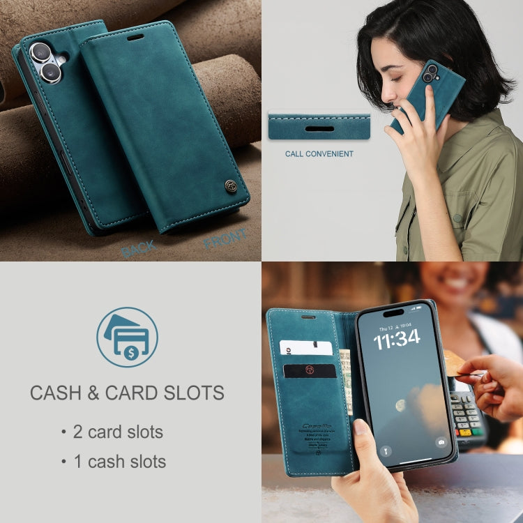 For iPhone 16 CaseMe 013 Multifunctional Horizontal Flip Leather Phone Case(Blue) - iPhone 16 Cases by CaseMe | Online Shopping South Africa | PMC Jewellery | Buy Now Pay Later Mobicred