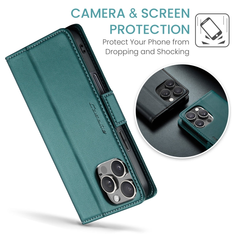 For iPhone 16 Pro Max CaseMe 023 Butterfly Buckle Litchi Texture RFID Anti-theft Leather Phone Case(Green) - iPhone 16 Pro Max Cases by CaseMe | Online Shopping South Africa | PMC Jewellery | Buy Now Pay Later Mobicred