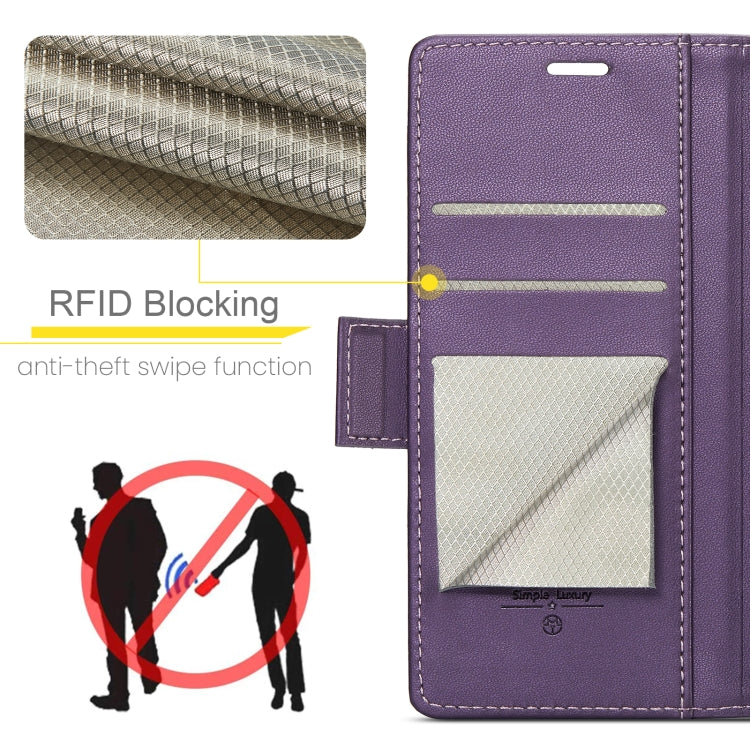 For iPhone 16 Pro CaseMe 023 Butterfly Buckle Litchi Texture RFID Anti-theft Leather Phone Case(Purple) - iPhone 16 Pro Cases by CaseMe | Online Shopping South Africa | PMC Jewellery | Buy Now Pay Later Mobicred