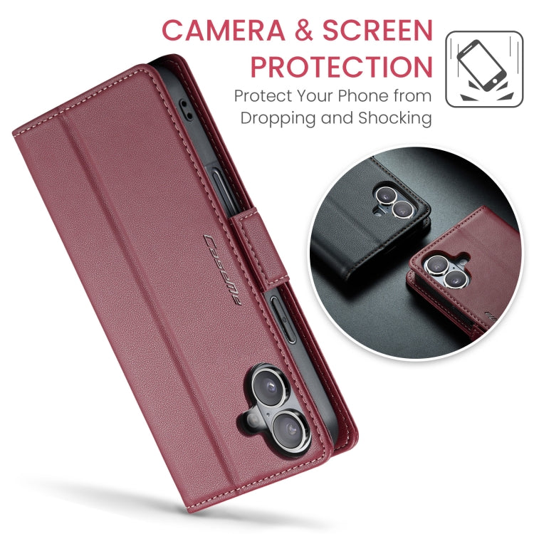 For iPhone 16 Plus CaseMe 023 Butterfly Buckle Litchi Texture RFID Anti-theft Leather Phone Case(Red) - iPhone 16 Plus Cases by CaseMe | Online Shopping South Africa | PMC Jewellery | Buy Now Pay Later Mobicred