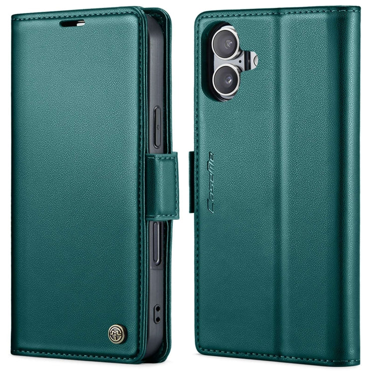 For iPhone 16 Plus CaseMe 023 Butterfly Buckle Litchi Texture RFID Anti-theft Leather Phone Case(Green) - iPhone 16 Plus Cases by CaseMe | Online Shopping South Africa | PMC Jewellery | Buy Now Pay Later Mobicred