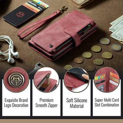 For iPhone 16 CaseMe C30 Card Slots Zipper Wallet Leather Phone Case(Red) - iPhone 16 Cases by CaseMe | Online Shopping South Africa | PMC Jewellery | Buy Now Pay Later Mobicred