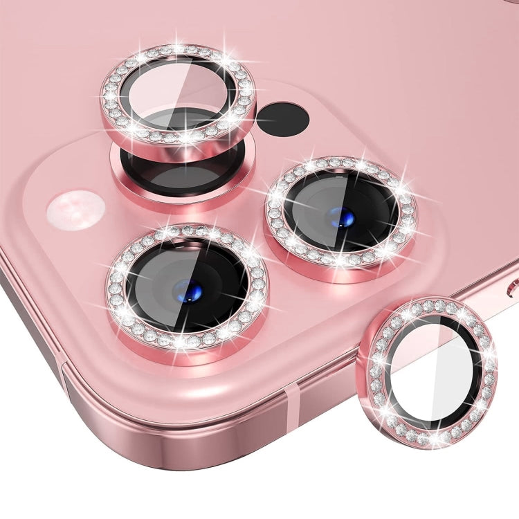 For iPhone 16 Pro / 16 Pro Max ENKAY AR Anti-reflection Individual Diamond Ring Camera Lens Glass Full Film(Pink) - iPhone 16 Pro Max Tempered Glass by ENKAY | Online Shopping South Africa | PMC Jewellery | Buy Now Pay Later Mobicred