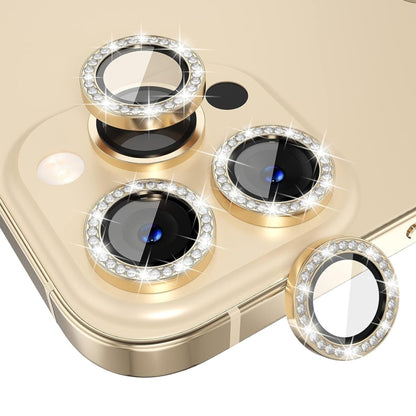 For iPhone 16 Pro / 16 Pro Max ENKAY AR Anti-reflection Individual Diamond Ring Camera Lens Glass Full Film(Golden) - iPhone 16 Pro Max Tempered Glass by ENKAY | Online Shopping South Africa | PMC Jewellery | Buy Now Pay Later Mobicred