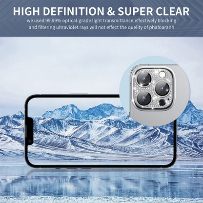 For iPhone 16 / 16 Plus ENKAY Hat-Prince Blink Diamond Camera Lens Aluminium Alloy Tempered Glass Film(Navy Blue) - iPhone 16 Tempered Glass by ENKAY | Online Shopping South Africa | PMC Jewellery | Buy Now Pay Later Mobicred