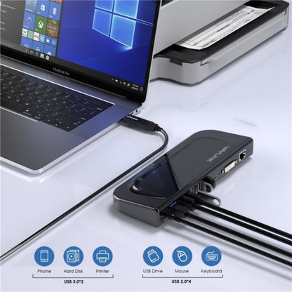 WAVLINK UG49DK4 Universal Laptop Docking Station Dual Monitor Supports DVI / HDMI / VGA(AU Plug) - USB 3.0 HUB by WAVLINK | Online Shopping South Africa | PMC Jewellery | Buy Now Pay Later Mobicred