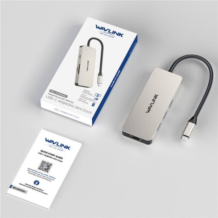 WAVLINK UHP3416 7-in-1 PD100W Charging SD / TF Card Reader 4K HD Type-C Docking Station(Rose Gold) - USB HUB by WAVLINK | Online Shopping South Africa | PMC Jewellery | Buy Now Pay Later Mobicred