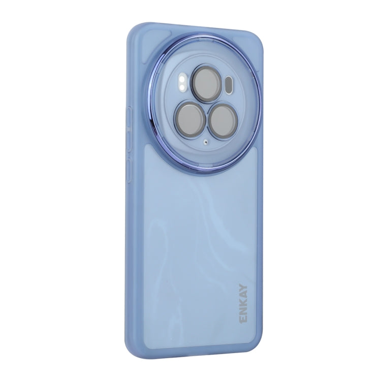 For Honor Magic6 Pro ENKAY Hat-Prince Translucent Matte TPU Phone Case with Lens Film(Blue) - Honor Cases by ENKAY | Online Shopping South Africa | PMC Jewellery | Buy Now Pay Later Mobicred