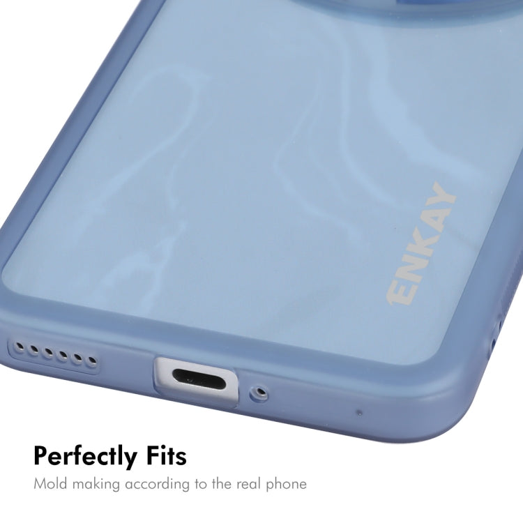 For Honor Magic6 Pro ENKAY Hat-Prince Translucent Matte TPU Phone Case with Lens Film(Blue) - Honor Cases by ENKAY | Online Shopping South Africa | PMC Jewellery | Buy Now Pay Later Mobicred