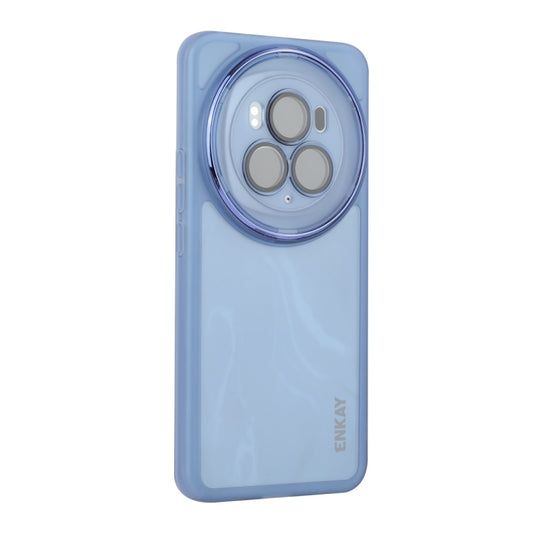 For Honor Magic6 ENKAY Hat-Prince Translucent Matte TPU Phone Case with Lens Film(Blue) - Honor Cases by ENKAY | Online Shopping South Africa | PMC Jewellery | Buy Now Pay Later Mobicred