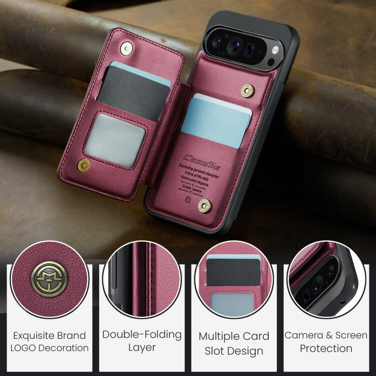 For Google Pixel 9 Pro XL CaseMe C22 Card Slots Holder RFID Anti-theft Phone Case(Wine) - Google Cases by CaseMe | Online Shopping South Africa | PMC Jewellery | Buy Now Pay Later Mobicred