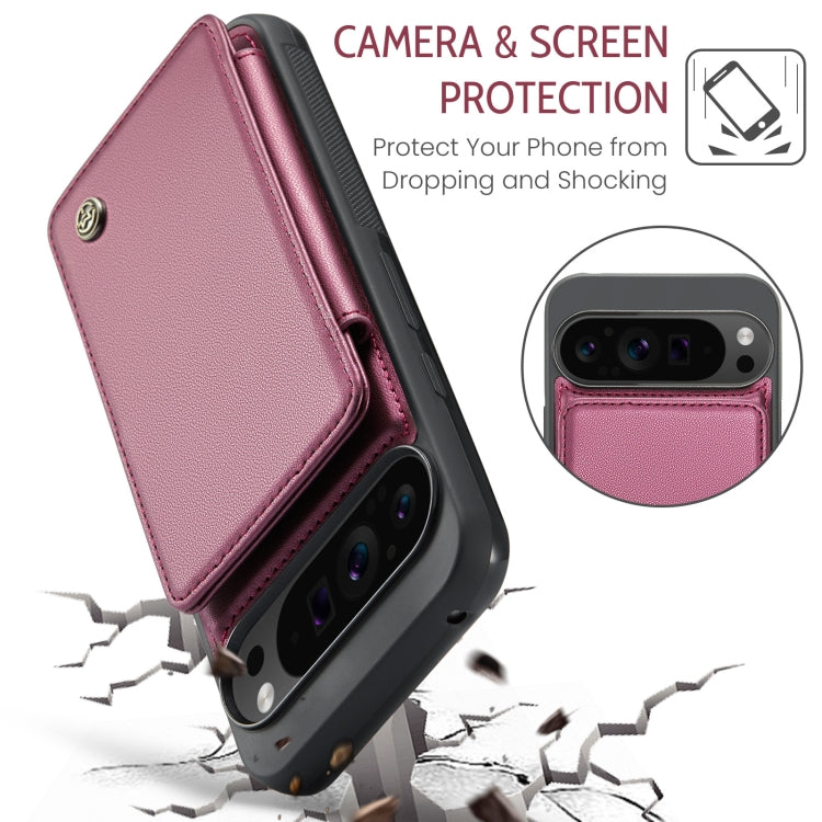 For Google Pixel 9 Pro XL CaseMe C22 Card Slots Holder RFID Anti-theft Phone Case(Wine) - Google Cases by CaseMe | Online Shopping South Africa | PMC Jewellery | Buy Now Pay Later Mobicred